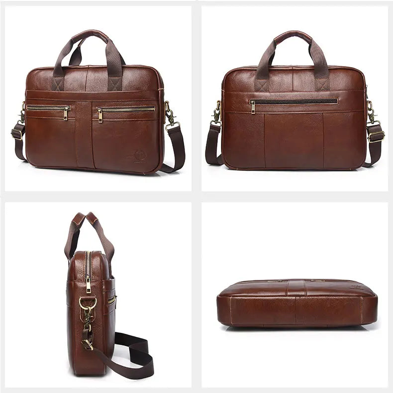 SCHLATUM Genuine Leather Briefcases Hard For Men 15.6 Inch Office Bussiness Comp - View 15