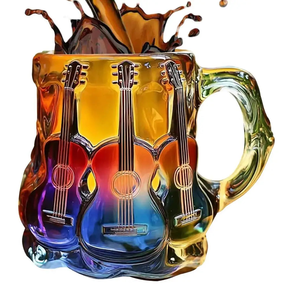 Guitar Mug Novelty Music Themed Mug Cup Latte Milk Hot Cocoa Beverages Glasses N - View 10