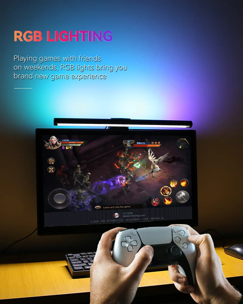 LED Screen Light Bar Monitor For Pc Screen Hanging USB Stepless Dimming RGB Curv - View 29