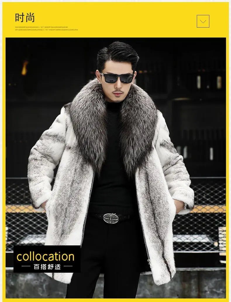 -10 degrees Celsius cold resistant and warm mink fur coat for men's wi - Texture Detail