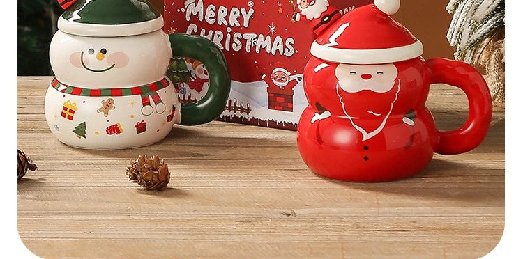 Creative Christmas Ceramic Cup Cartoon Snowman Mugs Gift Box for Christmas Household Coffee Mug Milk Cup - Image 17