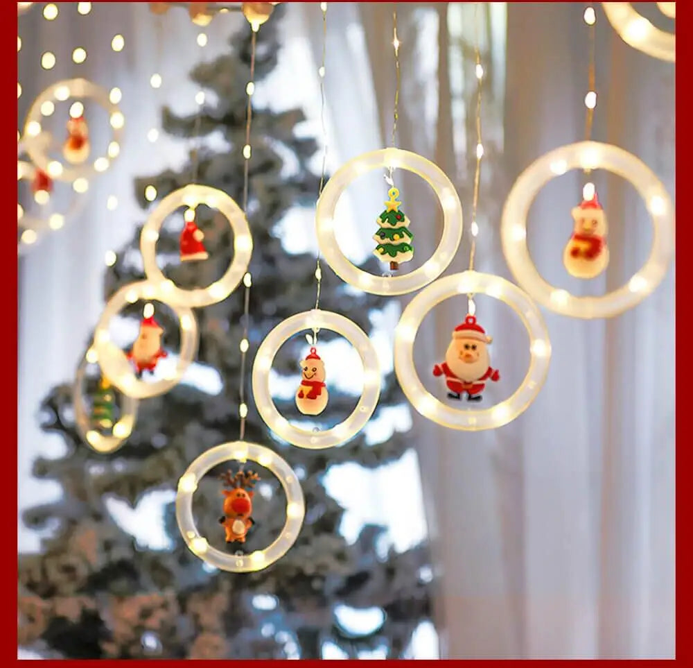 Christmas Led Decorative Lights Strip Star Curtain Lights Christmas Tr - Material Detail