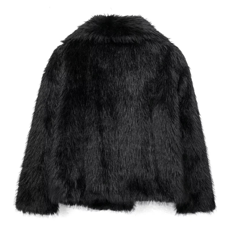HXAO Winter Faux Fur Coat 2024 Woman New in coats Autumn Fur Plush Fluffy Jacket - View 15