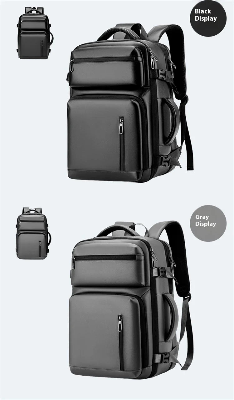 Commuting laptop backpack, expandable, premium orange, waterproof casual backpack, 15.6 inches, large capacity travel back...