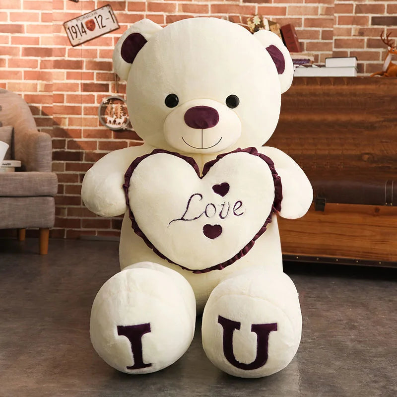 80/100Cm Big LOVE Plush Toy Bear Giant Stuffed Animals Birthday Gifts - Feature Highlight