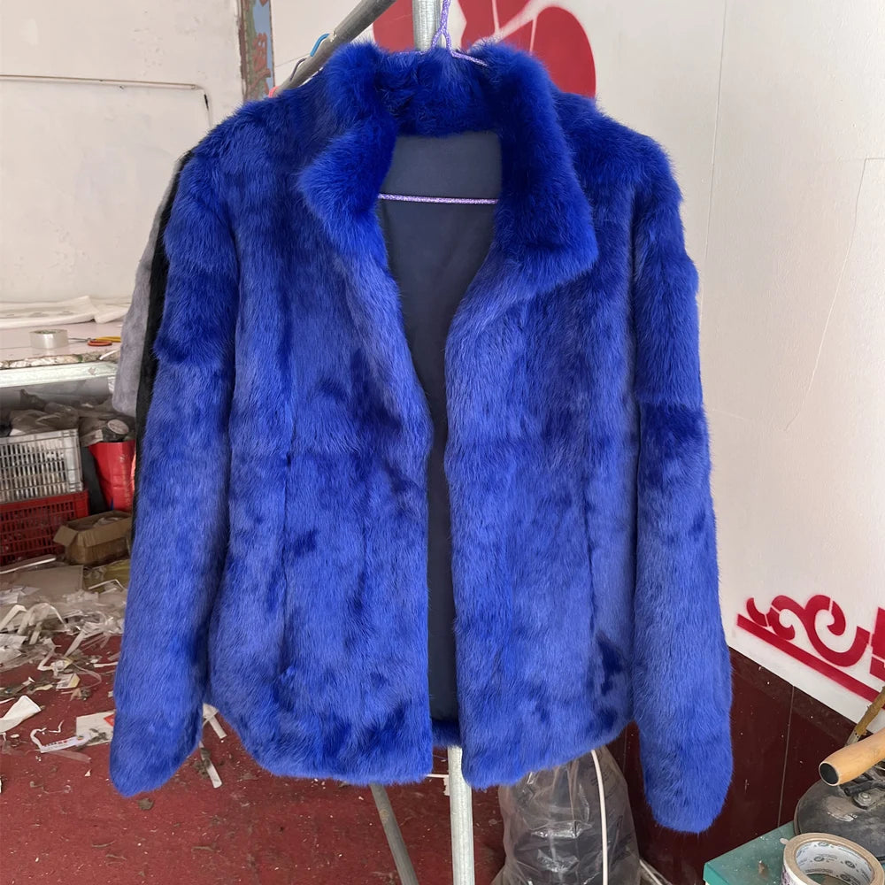 Fancy Rani Natural Rabbit Fur Coat Women Winter Jacket Real Leather And Fur Wome - View 74