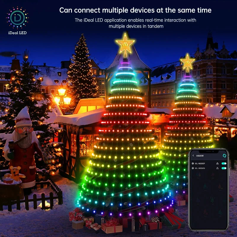 Smart Christmas Tree Lights App DIY Text Pictures Music Rhythm LED RGB String Li - Detail View