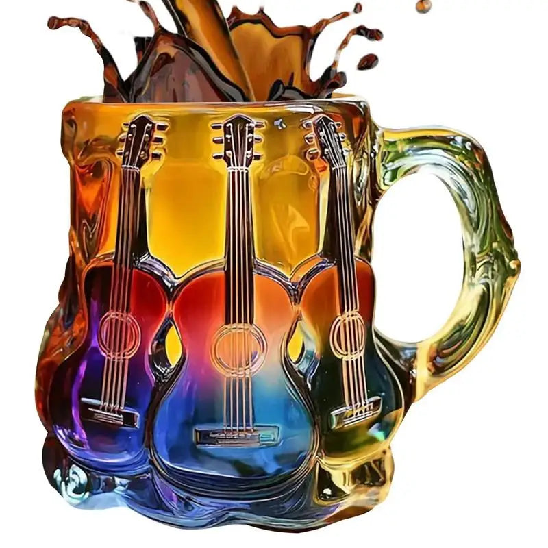 Guitar Mug Novelty Music Themed Mug Cup Latte Milk Hot Cocoa Beverages Glasses N - Main View