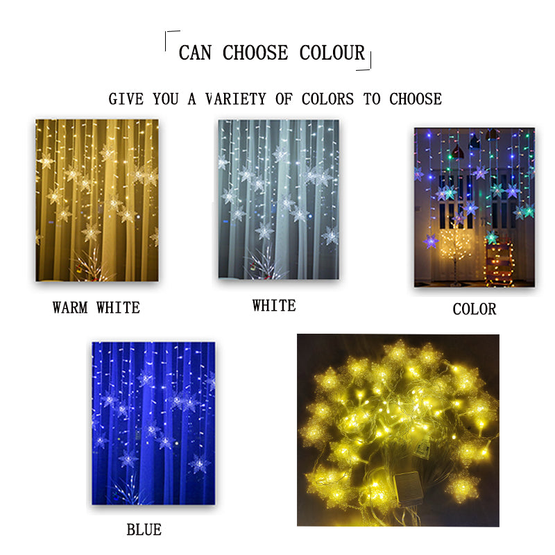 Christmas Light 3.5m Led Snowflake Garland Curtain String Fairy Lights - Material Detail