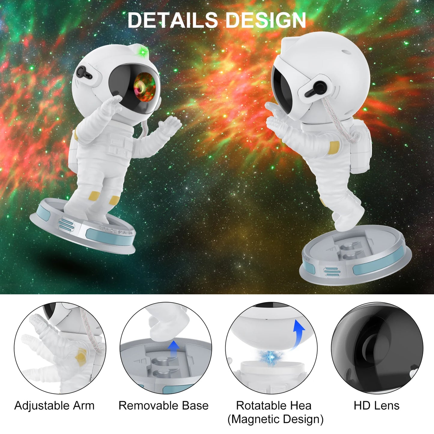 2025 New Real Astronaut Galaxy Projector Lamp Spaceman Star Projector - Detail View