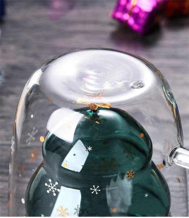 Christmas Gift 300ml Christmas Tree Glass Cup Creative Heat-Resistant - Full View