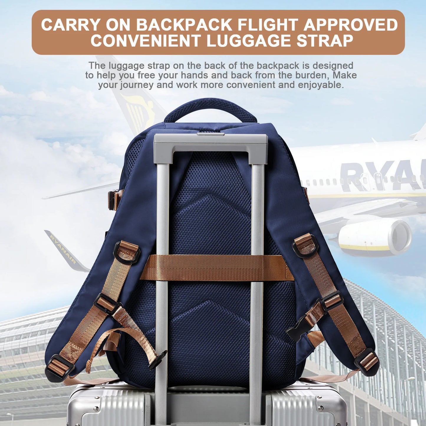 Men's Backpack Travel Backpack Cabin Bag Size Ryanair 40x20x25 Backpack Large Wa - View 5