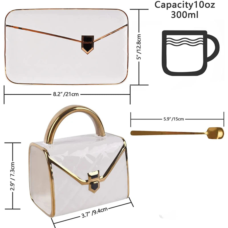 Creative Bag Dim Sum Coffee Cup Business Coffee Mugs with Tray High Quality Mug Home Office Breakfast Drinkware Christmas...