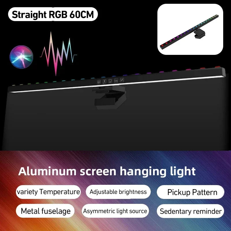 60cm RGB Screen Hanging Lights Computer Monitor Light Bar USB Stepless - Color Variant