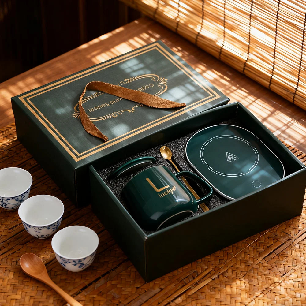 IN STOCK 55 Degree Warm Mug Set Ceramic Heating Cup with Constant Temperature Pe - View 5