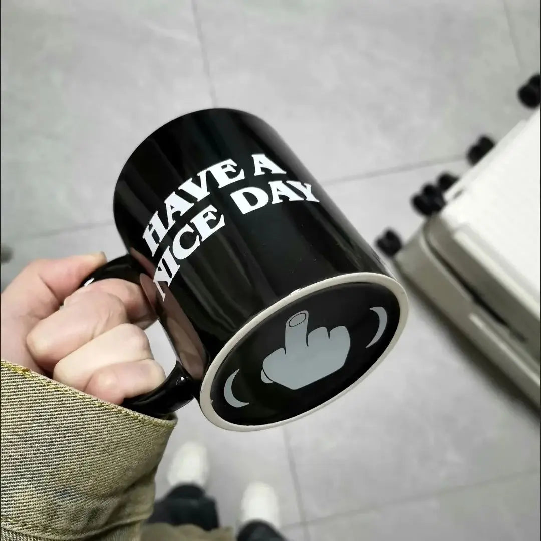 Drop shipping!Ceramic Middle Finger Coffee Cups Personality Office Gifts Have A - View 6