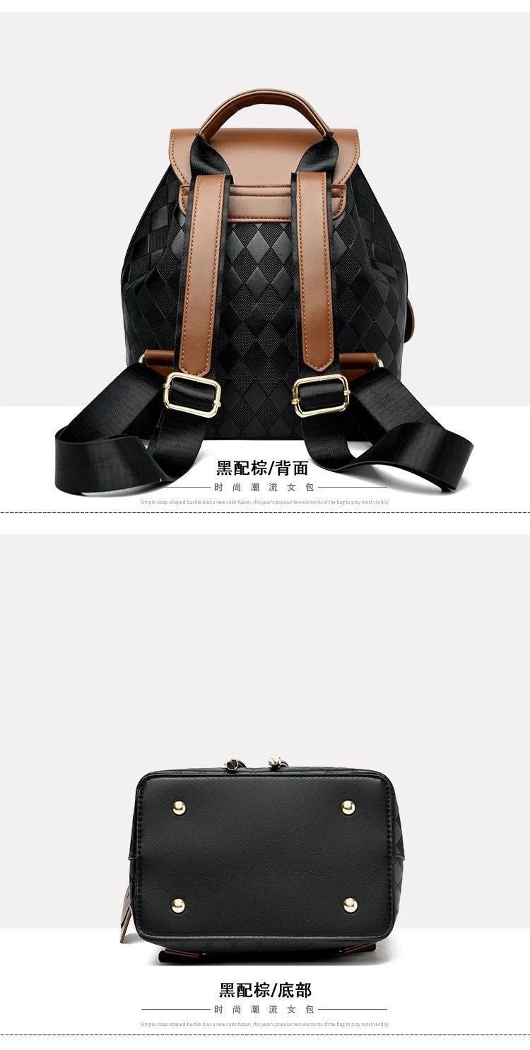 Women Backpack Soft Pu Leather Black Casual Multifunctional College Bag Capacity - View 10