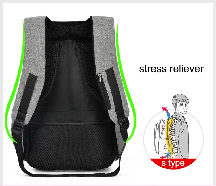 Anti-theft Backpack Bag 15.6 Inch Laptop Men Mochila Male Waterproof B - Lifestyle View