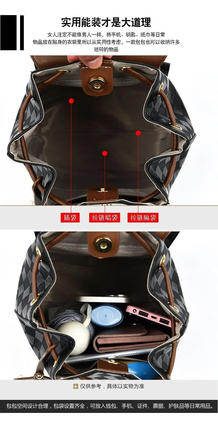Women Backpack Soft Pu Leather Black Casual Multifunctional College Bag Capacity - View 16