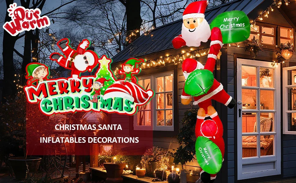 4 Inflatable Christmas Decorations Outdoor Garden Courtyard Decoration - Close-up View