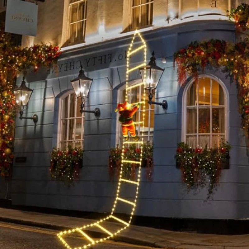 Christmas LED Santa Claus Climbing Ladder Light USB Plug 8 Flashing Mo - Texture Detail