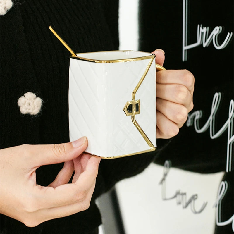 Creative Bag Dim Sum Coffee Cup Business Coffee Mugs with Tray High Quality Mug Home Office Breakfast Drinkware Christmas...