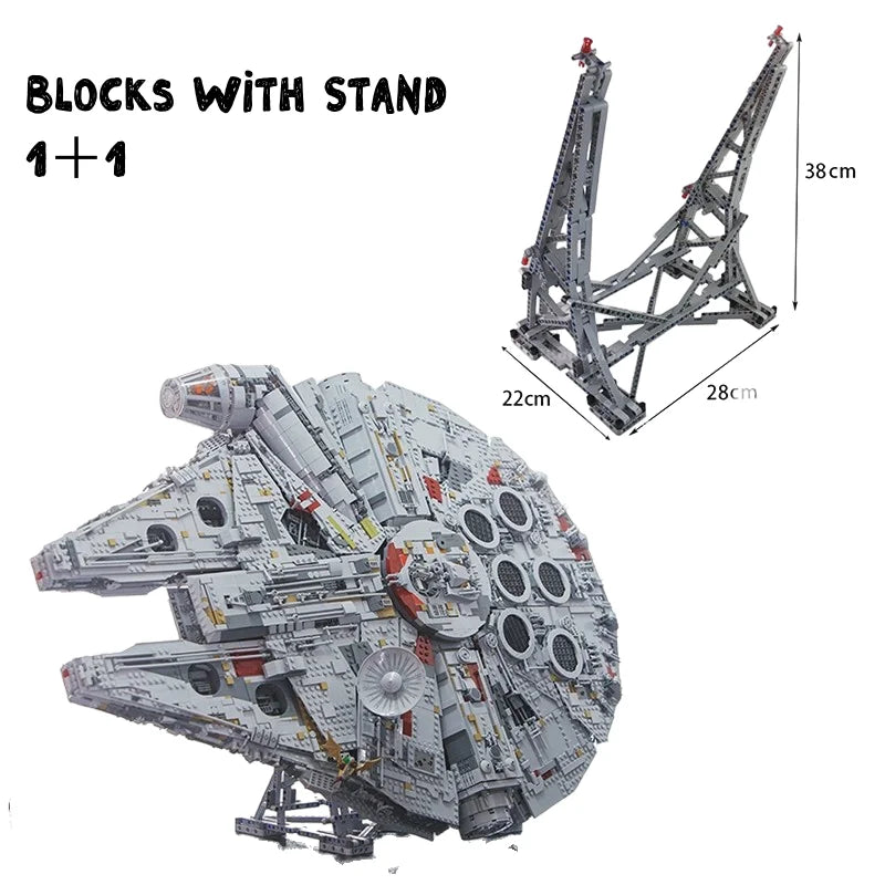 7541Pcs Largest Millenniumfalcon Starship Model Bricks 75192 Building - Back View