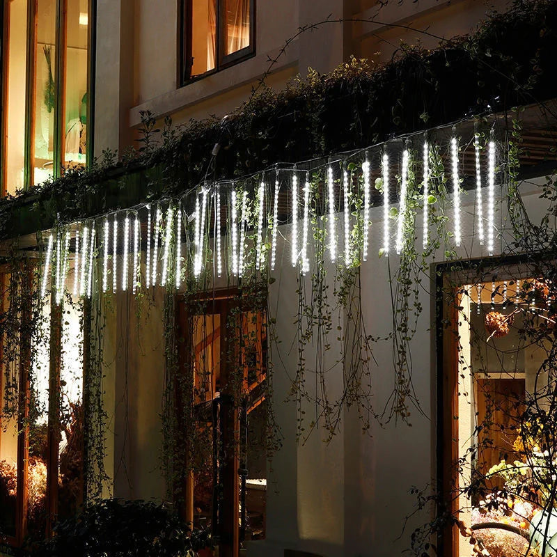 Christmas LED Meteor Garland Festoon Holiday Strip Light Outdoor Water - Back View