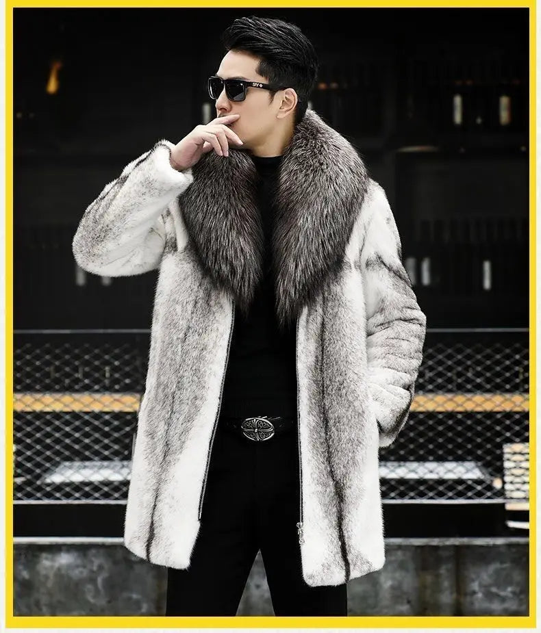 -10 degrees Celsius cold resistant and warm mink fur coat for men's wi - Sleeve Detail