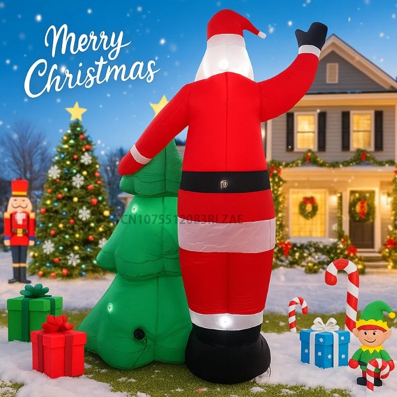 2.5M/8FT Christmas Party Holiday DIY Decorations Inflatable Santa Clau - Side View