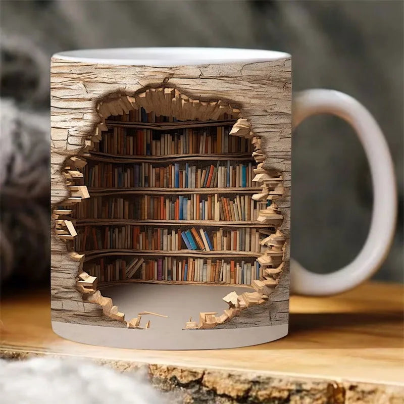 Creative Mark Cup Coffee Cup Tea Cup Christmas Gifts 3D Effect Wall Crash and Bo - Back View