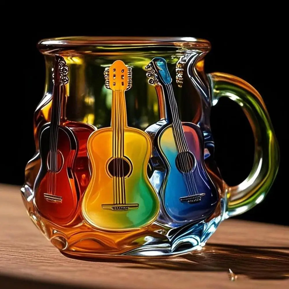 Guitar Mug Novelty Music Themed Mug Cup Latte Milk Hot Cocoa Beverages Glasses N - View 13
