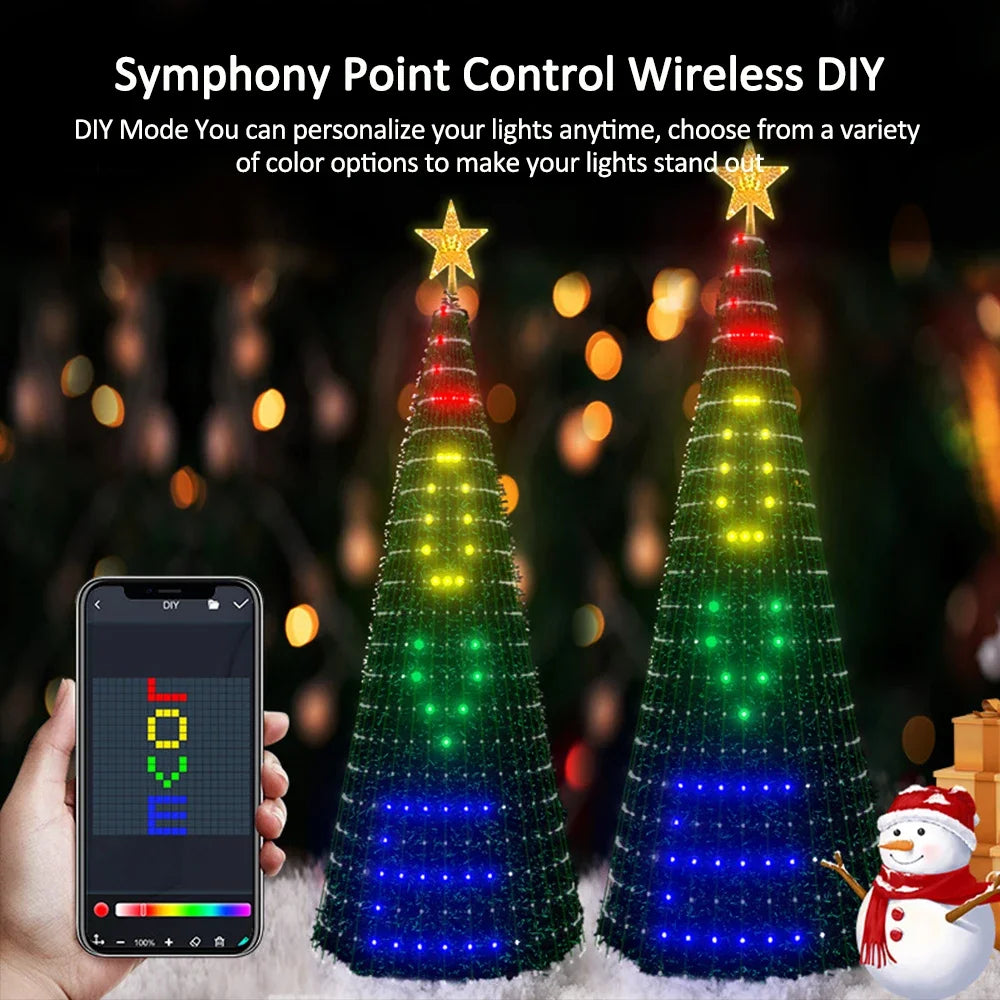Christmas Tree Star Lights Smart RGB Christmas Light with Remote Timer - Lifestyle View