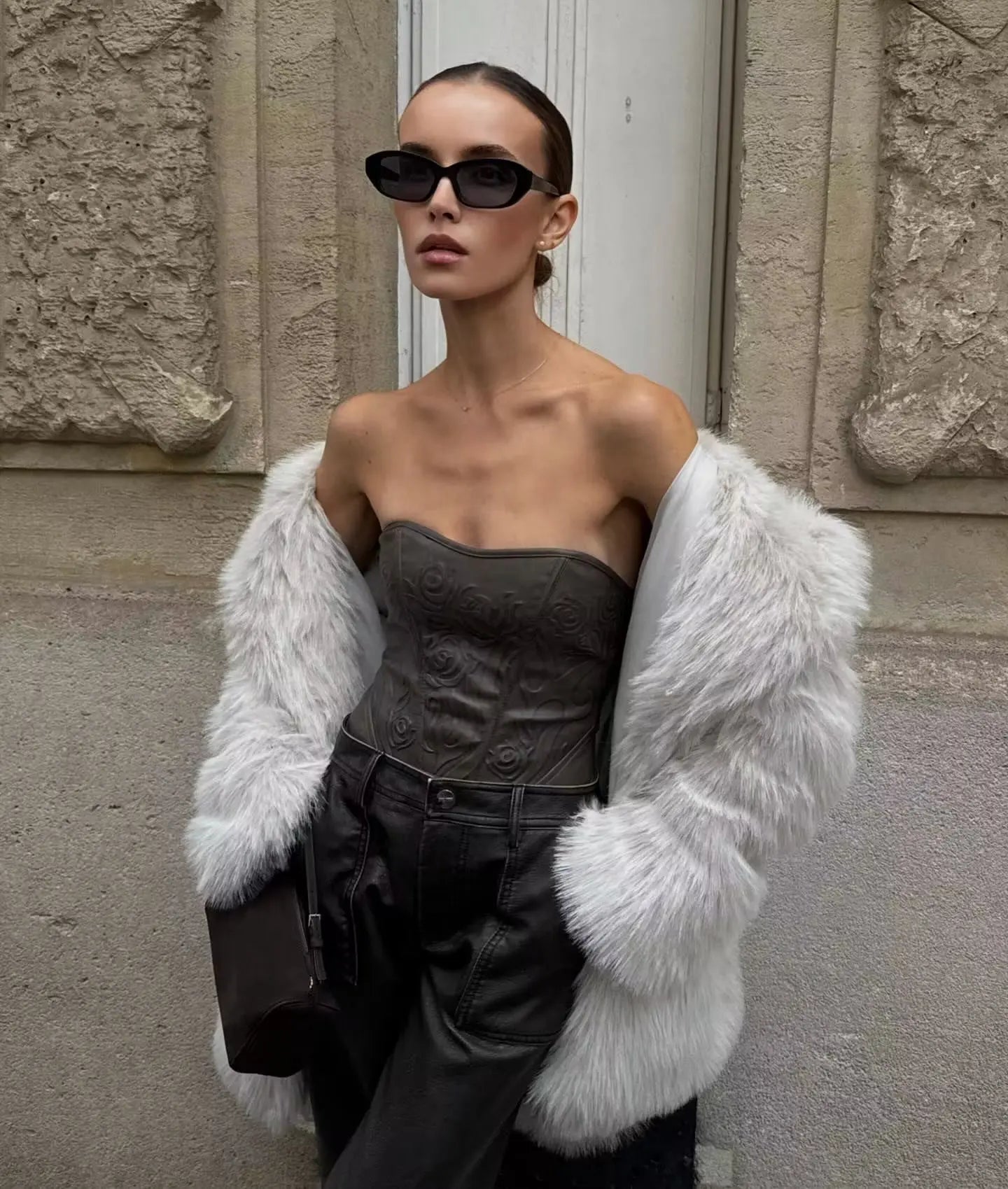 Faux Fur Coats Women Mid Length Turn Down Collar Coat Thick Warm Y2k Streetwear - View 22