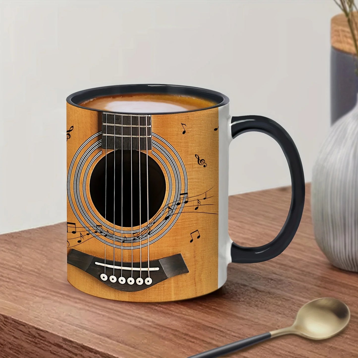 Guitar Lovers Ceramic Mug Musical Notes Novelty Cups Gift for Music Lovers Frien - View 8
