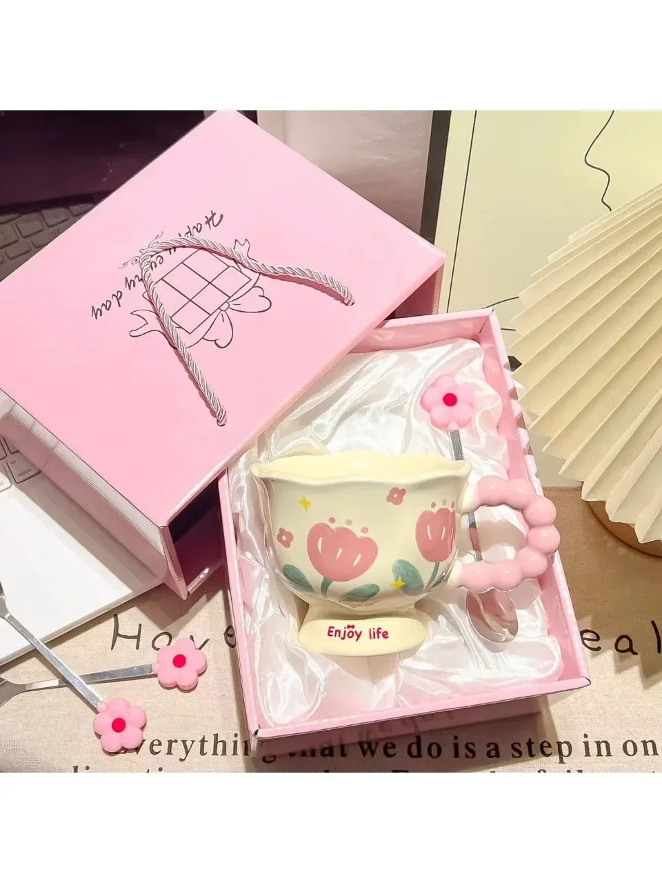 Girls Birthday Gift Souvenir Coffee Mug Household Ceramic Cup High Value Cup Mug - Back View