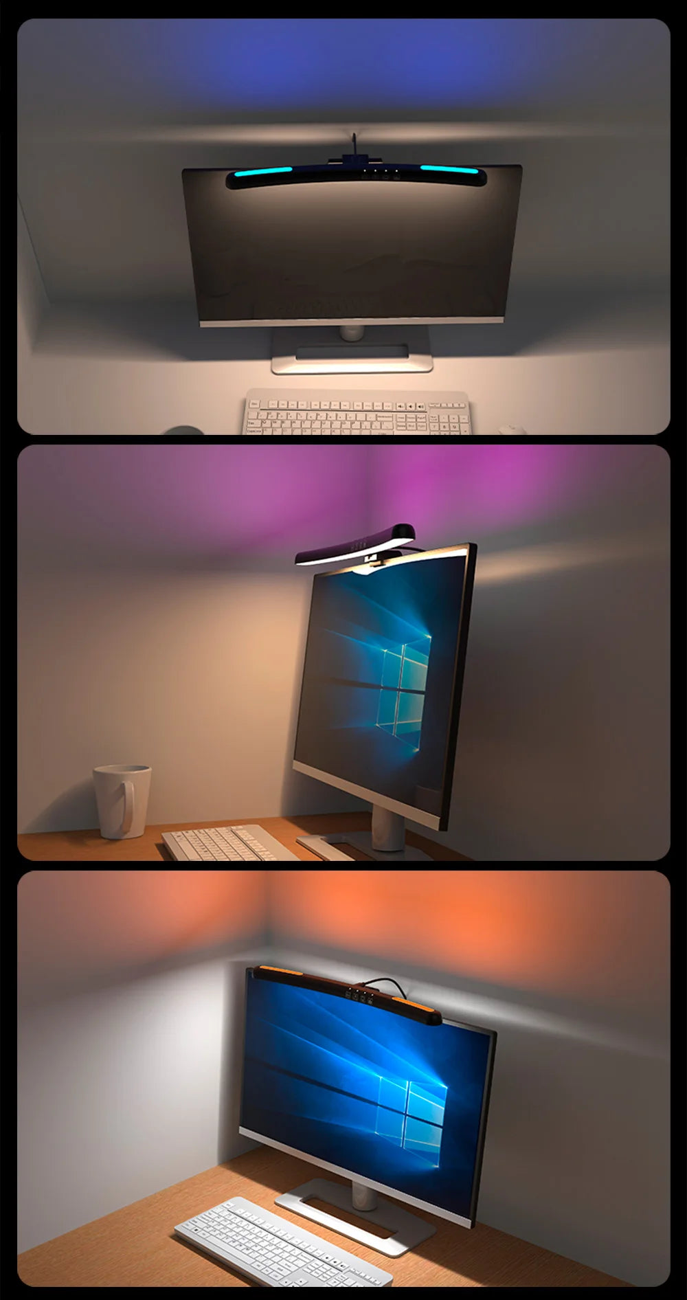 LED Screen Light Bar Monitor For Pc Screen Hanging USB Stepless Dimming RGB Curv - View 24
