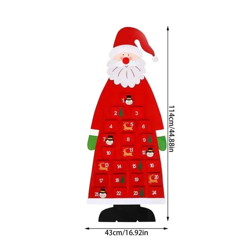 Christmas Felt Tree Advent Calendar Countdown Wall Hanging Festive Dec - Usage View