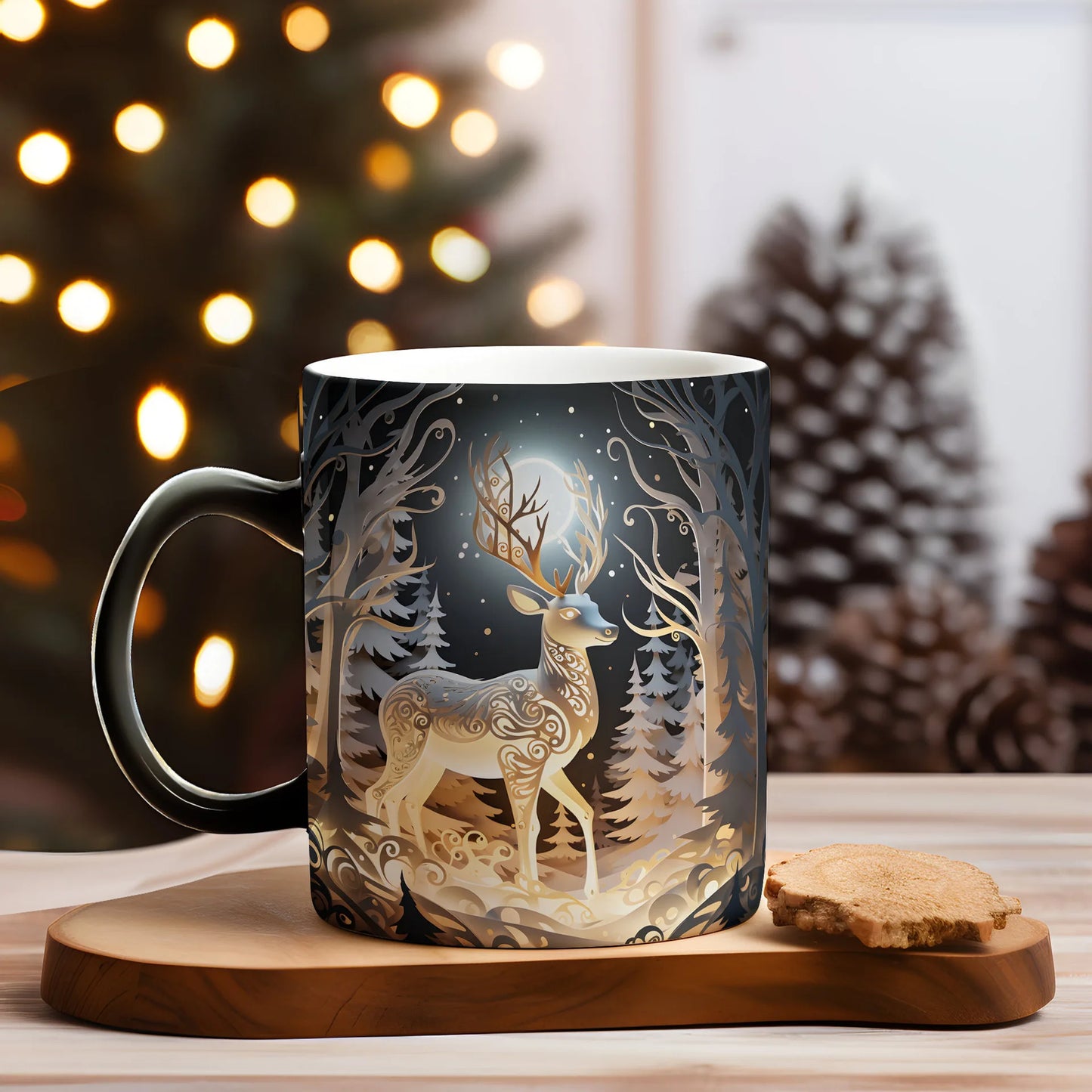 Christmas Color Changing Mug Santa Claus Ceramic Magic Mug Elk Heat Se - Material Detail