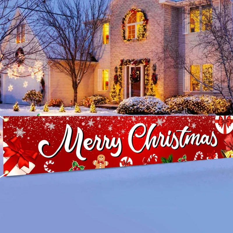Christmas Outdoor Banner Merry Christmas Decorations For Home 2025 Out - Material Detail