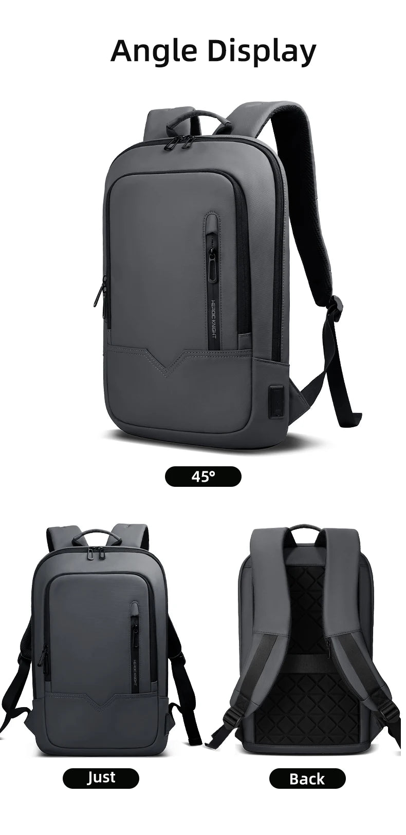 HK Slim Backpack For Men 15.6 Inch Laptop Bags Waterproof Minimalist Business Ba - View 20