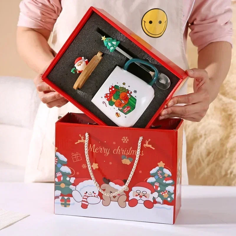 Christmas Tree Mug Box Ceramic Mug Christmas Gift Ceramic Mug with Lid - View 24