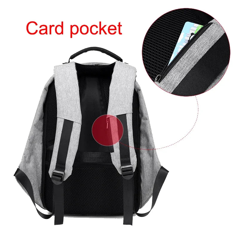 Anti-theft Backpack Bag 15.6 Inch Laptop Men Mochila Male Waterproof B - Side View
