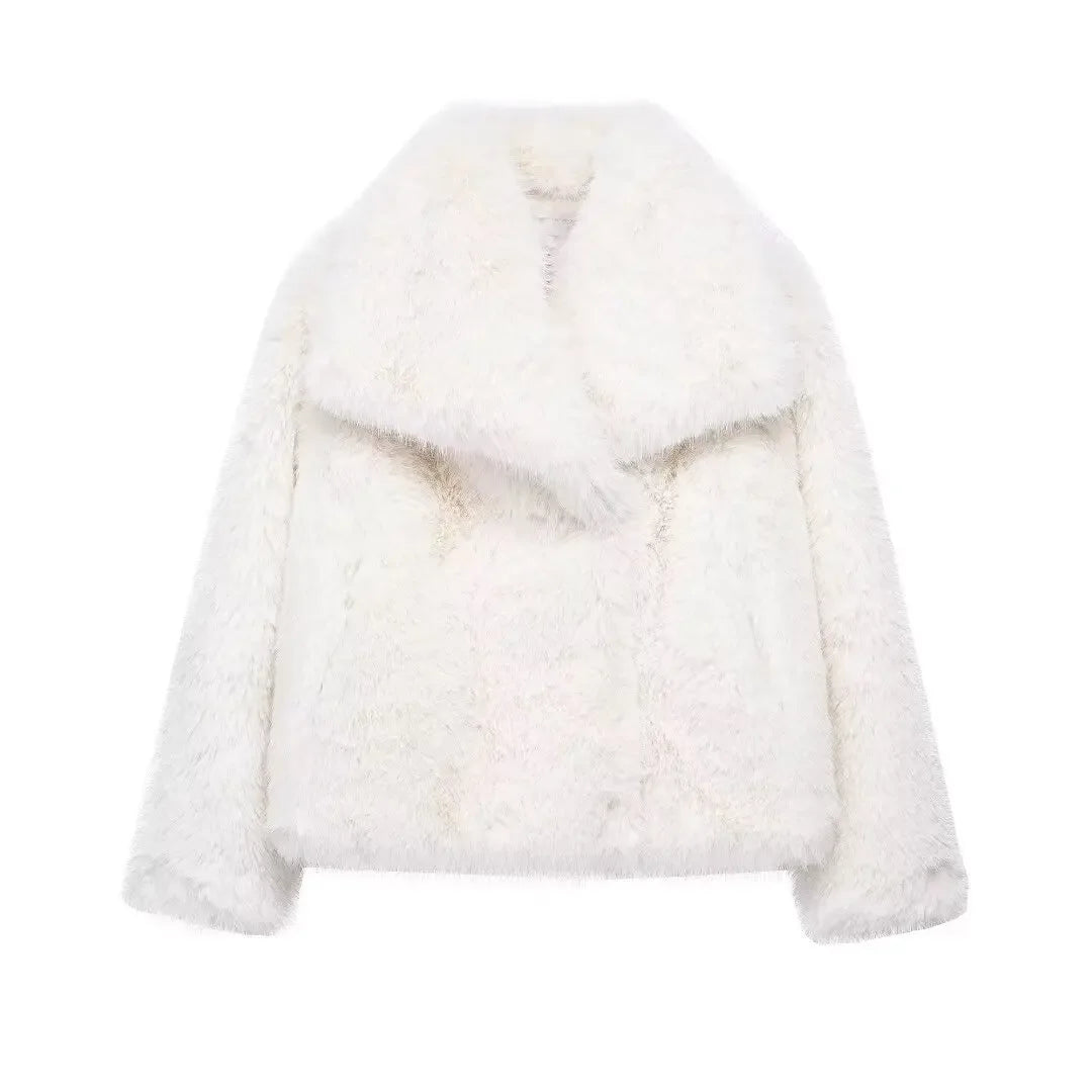 HXAO Winter Faux Fur Coat 2024 Woman New in coats Autumn Fur Plush Fluffy Jacket - View 19