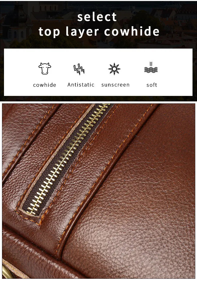 SCHLATUM Genuine Leather Briefcases Hard For Men 15.6 Inch Office Bussiness Comp - View 8