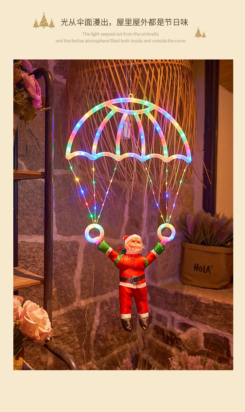Christmas Parachute Light with Santa Claus 8 Mode Hanging Xmas Lamp fo - View 24