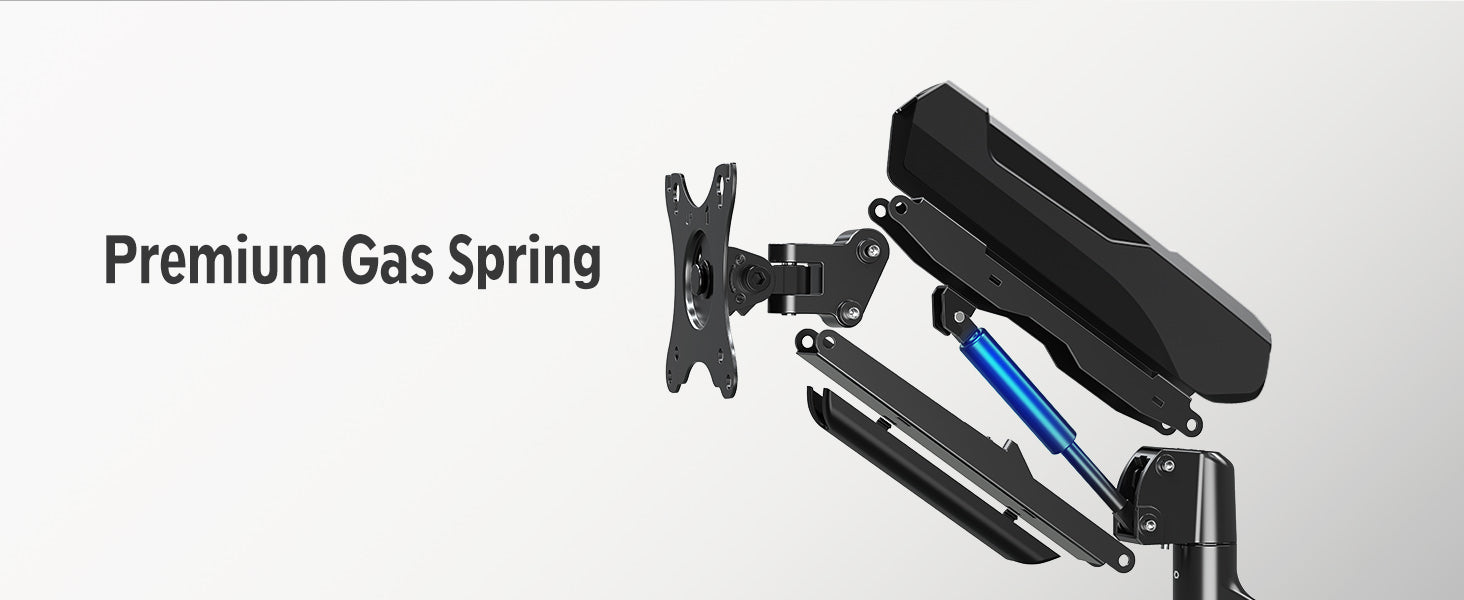 Redragon GMK914 Single Monitor Mount Stand Gas Spring Adjustable Arms with VESA 75/100mm, 13-32 Inch Screen Compatibility - Product Image 9