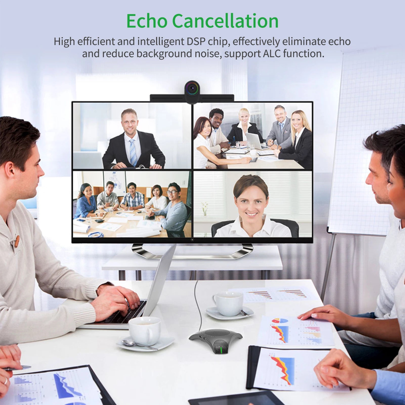 USB Speakerphone Conference Microphone Omnidirectional Computer Mic 360° Voice Pickup with Mute Key for Skype/Video Conference - Product Image 9