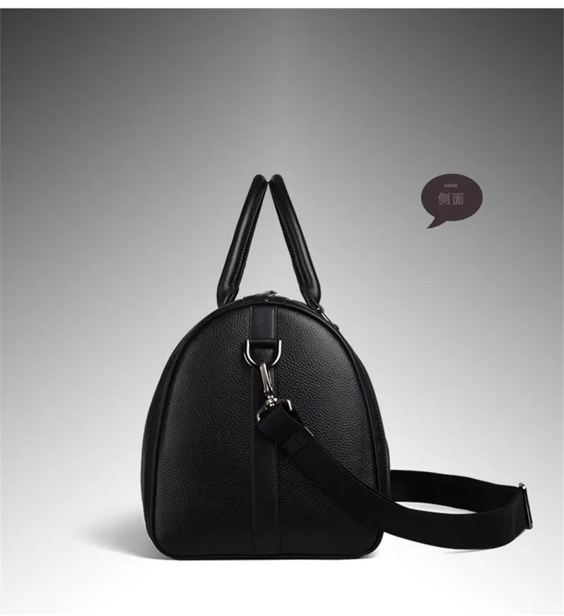 MUNUKI Vintage Crazy Horse Genuine Leather Travel bag Large Luggage