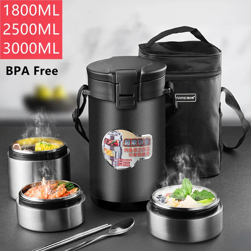 Large Capacity Stainless Steel Thermal Insulation Lunch Box